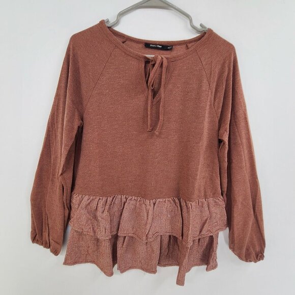 Doe & Rae Tops - 275. Doe & Rae NWT Women's Long Sleeve Pullover Top Burnt Orange Boho Office